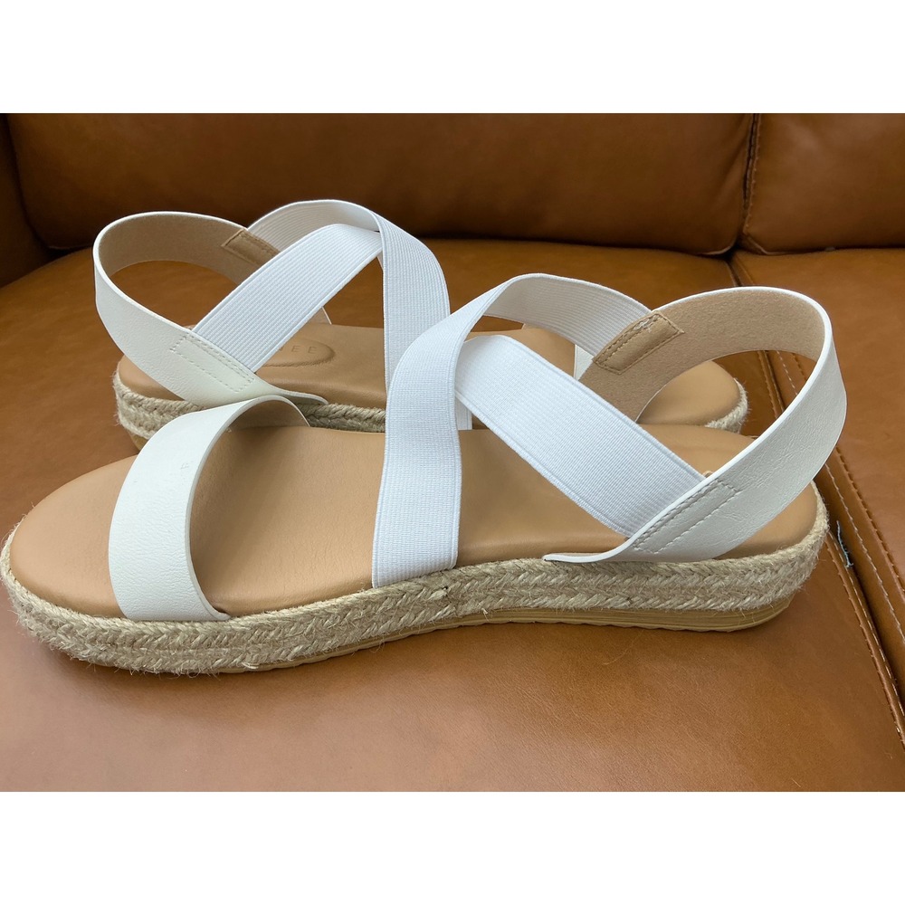 Journee Collection Caroline Sandals Womens9 White Excellent Espadrille Platform - Picture 6 of 10